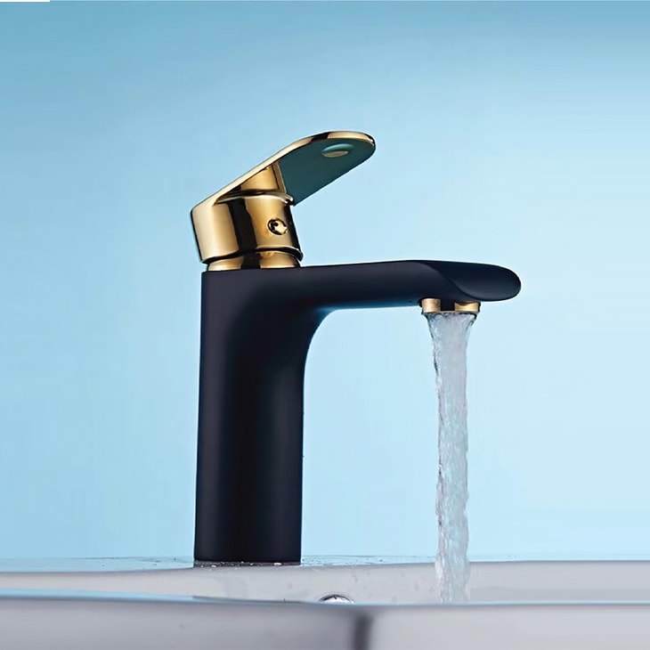 Vòi lavabo nóng lạnh đồng mạ tĩnh điện chân không Juno sofa Teady VCT- 219DA 